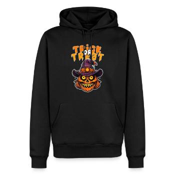 Halloween Design gruseliges Skelett Design - Männer Premium Bio Hoodie - Schwarz - Vorne - Nico (187cm)