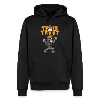 Design d’Halloween, Design de squelette effrayant - Sweat à capuche Premium bio Homme - noir - Devant - Nico (187cm)