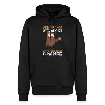 Kaffee redet nicht Kaffee jammert nicht Kaffee - Männer Premium Bio Hoodie - Schwarz - Vorne - Nico (187cm)