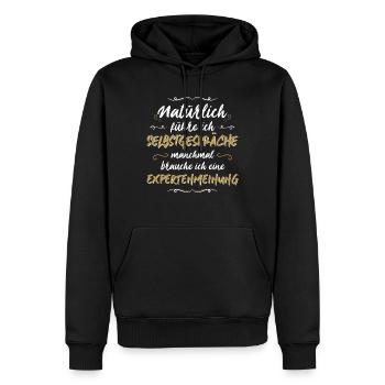 Natürlich führe ich Selbstgespräche Lustig Spruch - Männer Premium Bio Hoodie - Schwarz - Vorne - Nico (187cm)