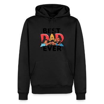 Bester Papa der Welt zum Vatertag oder Geburtstag - Männer Premium Bio Hoodie - Schwarz - Vorne - Nico (187cm)