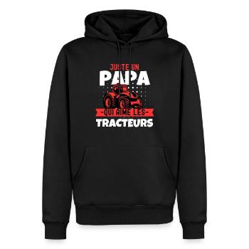 Farmer Humor Tractor Dad Gift - Men’s Premium Organic Hoodie - black - Front - Nico (187cm)