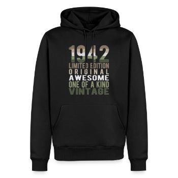Limited Edition seit 1942 Geburtstag Vintage 1942 - Männer Premium Bio Hoodie - Schwarz - Vorne - Nico (187cm)