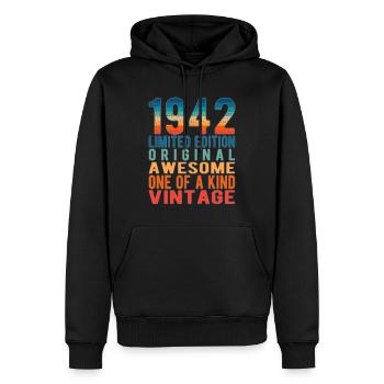 Limited Edition seit 1942 Geburtstag Vintage 1942 - Männer Premium Bio Hoodie - Schwarz - Vorne - Nico (187cm)