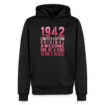Limited Edition seit 1942 Geburtstag Vintage 1942 - Männer Premium Bio Hoodie - Schwarz - Vorne - Nico (187cm)