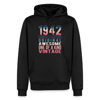 Limited Edition seit 1942 Geburtstag Vintage 1942 - Männer Premium Bio Hoodie - Schwarz - Vorne - Nico (187cm)