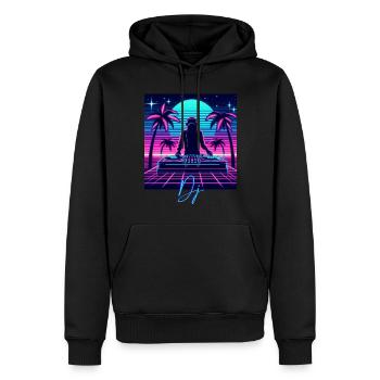 Dj - Sweat à capuche Premium bio Homme - noir - Devant - Nico (187cm)