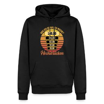 Spielothek Spielhalle Mein Beruf - Hochdrücken - Männer Premium Bio Hoodie - Schwarz - Vorne - Nico (187cm)