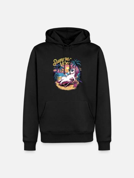Summer vibes Einhorn - Männer Premium Bio Hoodie - Schwarz