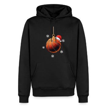 FROHE WEIHNACHTEN BASKETBALL - Männer Premium Bio Hoodie - Schwarz - Vorne - Nico (187cm)