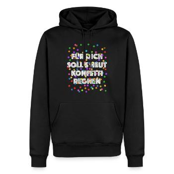 Für dich soll's heut Konfetti regnen - Verkleidung - Männer Premium Bio Hoodie - Schwarz - Vorne - Nico (187cm)