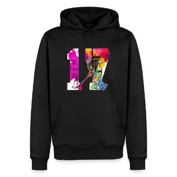 NUMBER 17 HOCKEY 17TH BIRTHDAY - Men’s Premium Organic Hoodie - black - Front - Nico (187cm)