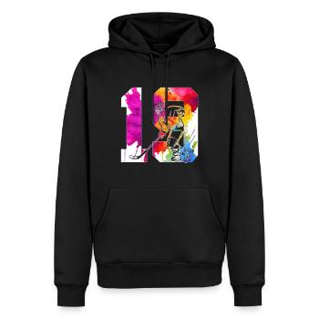 NUMMER 19 EISHOCKEY 19. GEBURTSTAG - Männer Premium Bio Hoodie - Schwarz - Vorne - Nico (187cm)