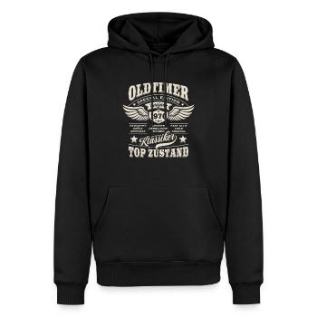 Oldtimer Baujahr 1970 - Geburtstag - Geschenk - Männer Premium Bio Hoodie - Schwarz - Vorne - Nico (187cm)