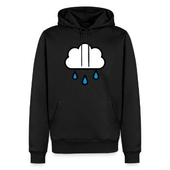 nuage de pluie - Sweat à capuche Premium bio Homme - noir - Devant - Nico (187cm)