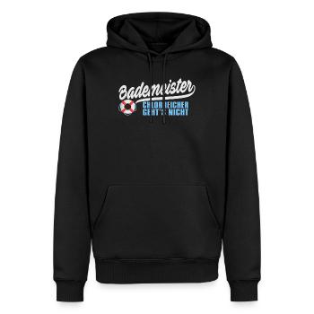 Bademeister Schwimmen Freibad Schwimmbad Geschenk - Männer Premium Bio Hoodie - Schwarz - Vorne - Nico (187cm)