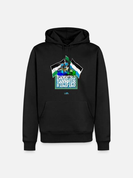 Hamburg - Hannover - Bielefeld - Männer Premium Bio Hoodie - Schwarz