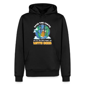 Save the earth its the only planet with beer - Männer Premium Bio Hoodie - Schwarz - Vorne - Nico (187cm)