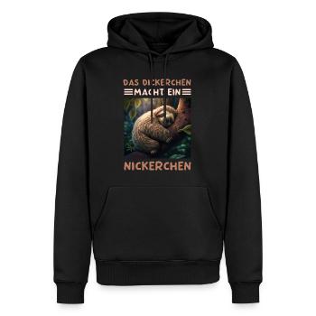 Das Dickerchen Macht Ein Nickerchen Morgenmuffel - Männer Premium Bio Hoodie - Schwarz - Vorne - Nico (187cm)