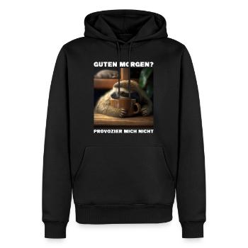 Guten Morgen - Provozier mich nicht - Männer Premium Bio Hoodie - Schwarz - Vorne - Nico (187cm)