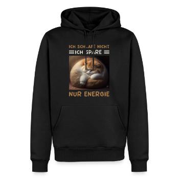 Ich Schlafe Nicht Ich Spare Energie Morgenmuffel - Männer Premium Bio Hoodie - Schwarz - Vorne - Nico (187cm)