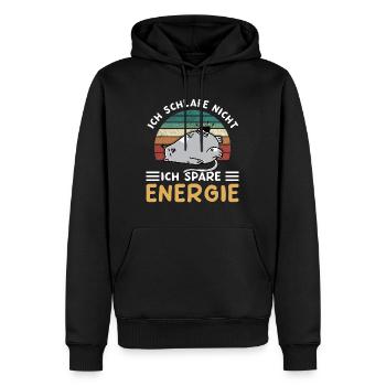 Ich Schlafe Nicht Ich Spare Energie - Männer Premium Bio Hoodie - Schwarz - Vorne - Nico (187cm)