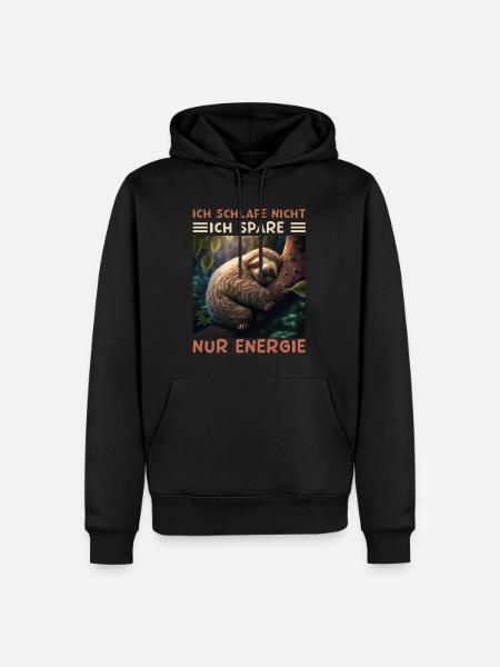 Ich Schlafe Nicht Ich Spare Energie - Männer Premium Bio Hoodie - Schwarz