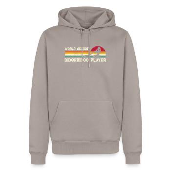 World Sexiest Didgeridoo Player - Men’s Premium Organic Hoodie - taupe - Front - Nico (187cm)