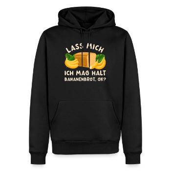 Ich mag Bananenbrot - Männer Premium Bio Hoodie - Schwarz - Vorne - Nico (187cm)