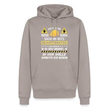 Safety Manager Sicherheitsbeauftragter - Männer Premium Bio Hoodie - Taupe - Vorne - Nico (187cm)