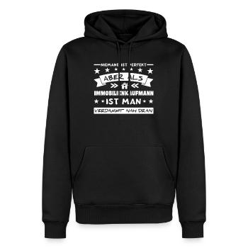 Spruch Immobilienkaufmann Makler - Männer Premium Bio Hoodie - Schwarz - Vorne - Nico (187cm)