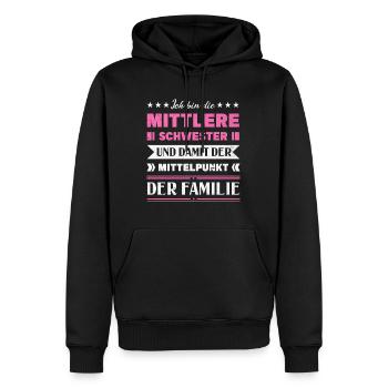 Mittelkind Sandwichkind Mittlere Schwester - Männer Premium Bio Hoodie - Schwarz - Vorne - Nico (187cm)