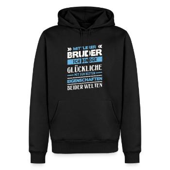 Mittelkind Sandwichkind Mittlerer Bruder - Männer Premium Bio Hoodie - Schwarz - Vorne - Nico (187cm)