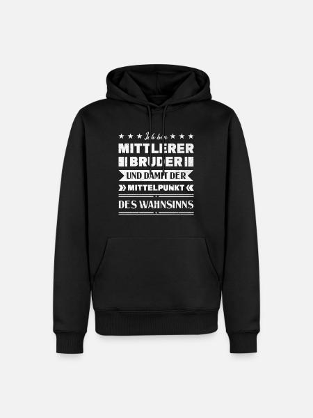 Mittelkind Sandwichkind Mittlerer Bruder - Männer Premium Bio Hoodie - Schwarz