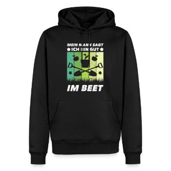 Gärtner Ich Bin Gut Im Beet - Männer Premium Bio Hoodie - Schwarz - Vorne - Nico (187cm)