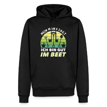 Gärtner Ich Bin Gut Im Beet - Männer Premium Bio Hoodie - Schwarz - Vorne - Nico (187cm)