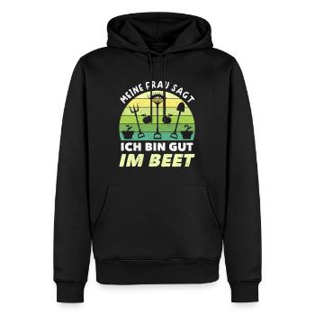 Gärtner Ich Bin Gut Im Beet - Männer Premium Bio Hoodie - Schwarz - Vorne - Nico (187cm)