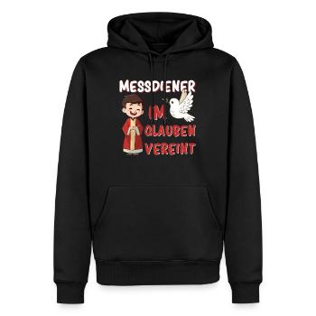 Messdiener Im Glauben Vereint - Männer Premium Bio Hoodie - Schwarz - Vorne - Nico (187cm)