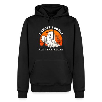 Halloween I Ghost People All Year Long - Männer Premium Bio Hoodie - Schwarz - Vorne - Nico (187cm)