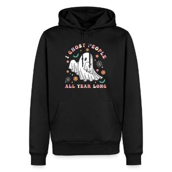 Halloween I Ghost People All Year Long - Männer Premium Bio Hoodie - Schwarz - Vorne - Nico (187cm)