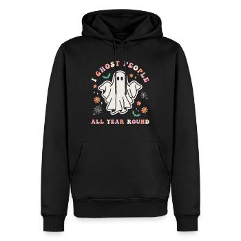 Halloween I Ghost People All Year Long - Männer Premium Bio Hoodie - Schwarz - Vorne - Nico (187cm)
