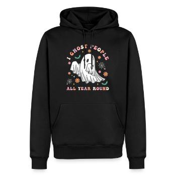 Halloween I Ghost People All Year Long - Männer Premium Bio Hoodie - Schwarz - Vorne - Nico (187cm)