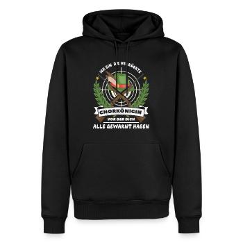 Chorkönigin - Männer Premium Bio Hoodie - Schwarz - Vorne - Nico (187cm)