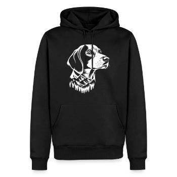 Chien Beagle Montagne - Sweat à capuche Premium bio Homme - noir - Devant - Nico (187cm)