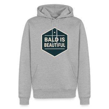 Männer Glatze Geschenkidee Bald Is Beautiful - Männer Premium Bio Hoodie - Grau meliert - Vorne - Thijin (182cm)