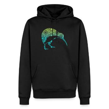 Maori Kiwi New Zealand - Männer Premium Bio Hoodie - Schwarz - Vorne - Nico (187cm)