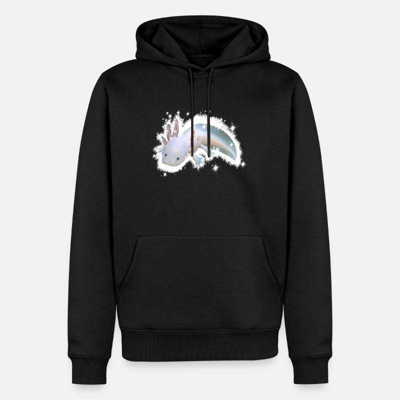 weißes Axolotl - Männer Premium Bio Hoodie - Schwarz