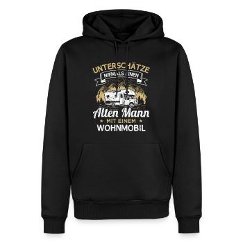 Camping Opa Wohnmobil Rentner Camper Großvater - Männer Premium Bio Hoodie - Schwarz - Vorne - Nico (187cm)