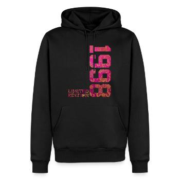 28. GEBURTSTAG PINK LIMITED EDITION 1998 - Männer Premium Bio Hoodie - Schwarz - Vorne - Nico (187cm)