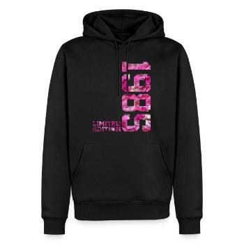 LIMITED EDITION 1985 PINK 41ST BIRTHDAY - Men’s Premium Organic Hoodie - black - Front - Nico (187cm)